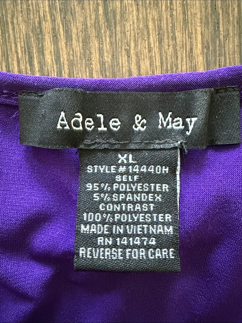 ADELE & MAY ROYAL PURPLE CHIFFON LAYERED TOP Size XL - Picture 9 of 10